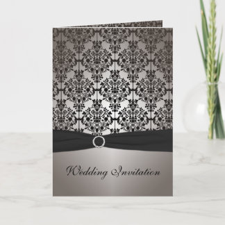 Invitación de casamiento con tarjeta de damasquín 