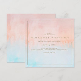 Invitación de casamiento cuadrado de color de agua