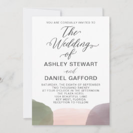 Invitación de casamiento de acuarela de jardín mod