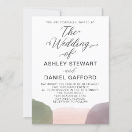Invitación de casamiento de acuarela de jardín mod