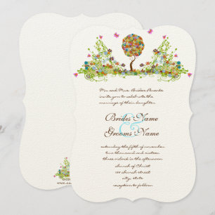 Invitación de casamiento de árboles forestales enc