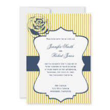 Invitación de casamiento de banda amarillo azul mo