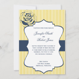 Invitación de casamiento de banda amarillo azul mo