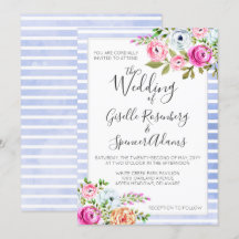 Invitación de casamiento de banda floral floral mo