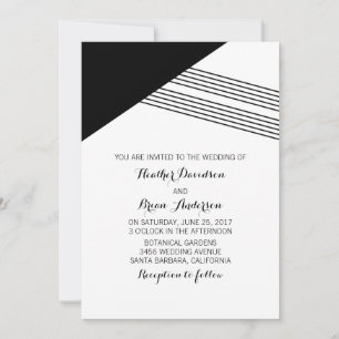 Invitación de casamiento de banda geométrica blanc