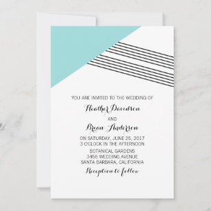 Invitación de casamiento de banda geométrica turqu