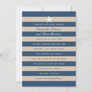 Invitación de casamiento de bandas oceánicas antig