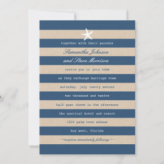 Invitación de casamiento de bandas oceánicas antig