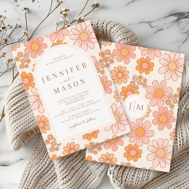 Invitación de casamiento de Boho con el floral de  (Subido por el creador)