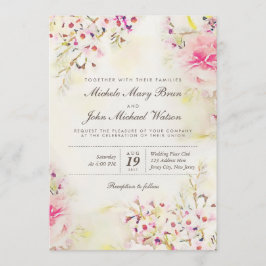 Invitación de casamiento de boho vintage de floral