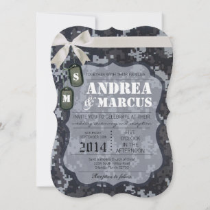 Invitación de casamiento de casamiento de camo con