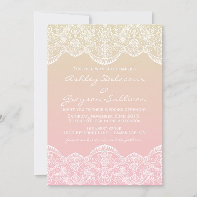 Invitación de casamiento de casamiento de ocre (Anverso)