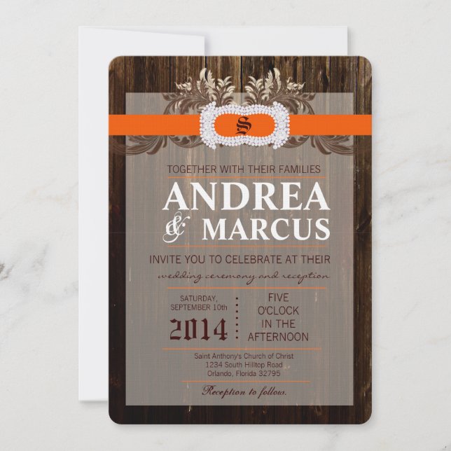 Invitación de casamiento de cinta de diamante de m (Anverso)