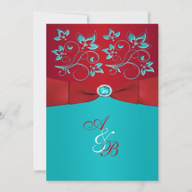 Invitación de casamiento de cinta imprimida con co (Anverso)