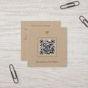 Invitación de casamiento de código QR de Kraft min