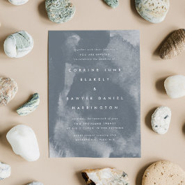Invitación de casamiento de color azul boho