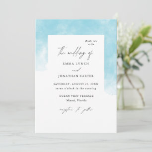 Invitación de casamiento de color azul de Rubor mo