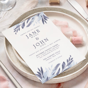 Invitación de casamiento de color azul gris