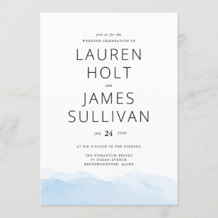 Invitación de casamiento de color azul naranja