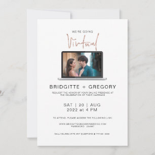 Invitación de casamiento de color de foto virtual
