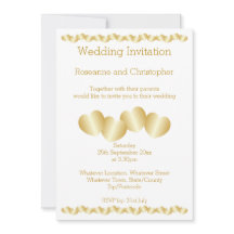 Invitación de casamiento de color dorado para el d