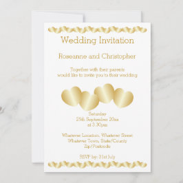 Invitación de casamiento de color dorado para el d