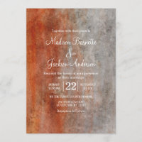 Invitación de casamiento de color gris Naranja de