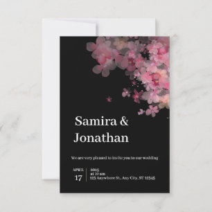 Invitación de casamiento de color rosa