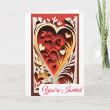 Invitación de casamiento de corte de papel 3D