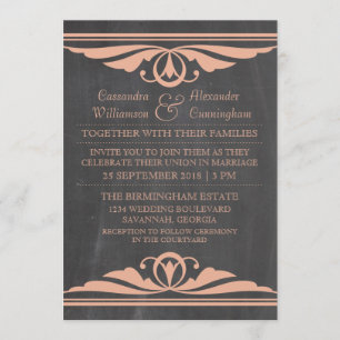 Invitación de casamiento de crokboard de decoro de