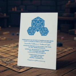 Invitación de casamiento de dados Blue D20