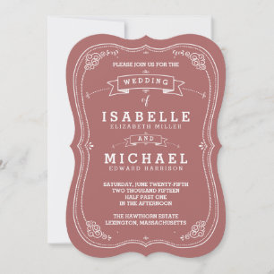 Invitación de casamiento de desplazamiento vintage