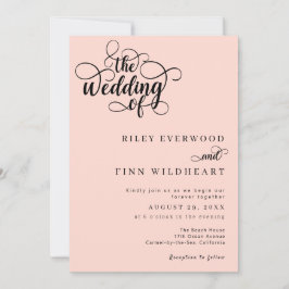 Invitación de casamiento de escritura caligráfica 