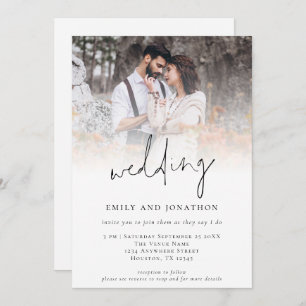 Invitación de casamiento de escritura informal QR