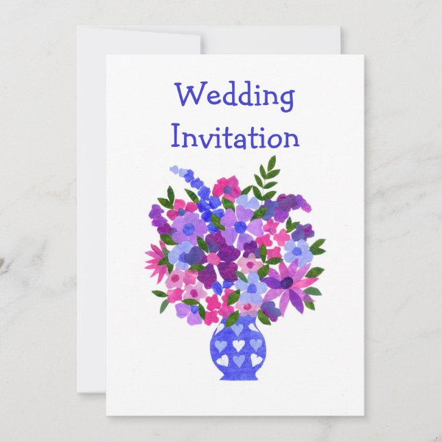 Invitación de casamiento de flor personalizable (Anverso)