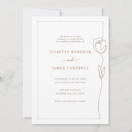 Invitación de casamiento de flor Rosa de dibujo de