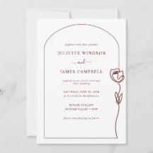 Invitación de casamiento de flor Rosa de dibujo de