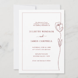 Invitación de casamiento de flor Rosa de dibujo de