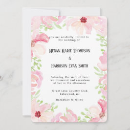 Invitación de casamiento de flores acuarela modern
