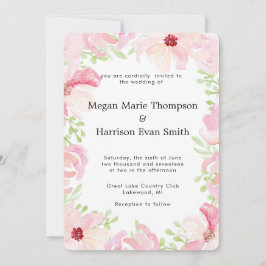 Invitación de casamiento de flores acuarela modern