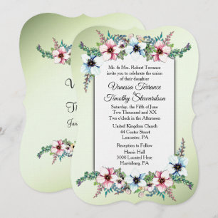 Invitación de casamiento de flores de color brilla