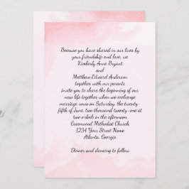 Invitación de casamiento de fondo rosado moderno