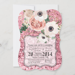 Invitación de casamiento de glitt Rosa de jardín g