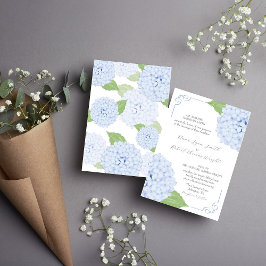Invitación de casamiento de hidrangea azul