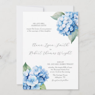 Invitación de casamiento de hidrangea azul turques