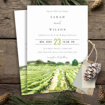 Invitación de casamiento de invierno verde acuarel