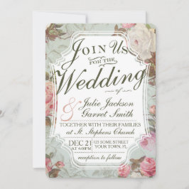 Invitación de casamiento de jardín de Rosa francés