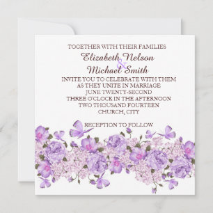 Invitación de casamiento de jardín floral de lavan
