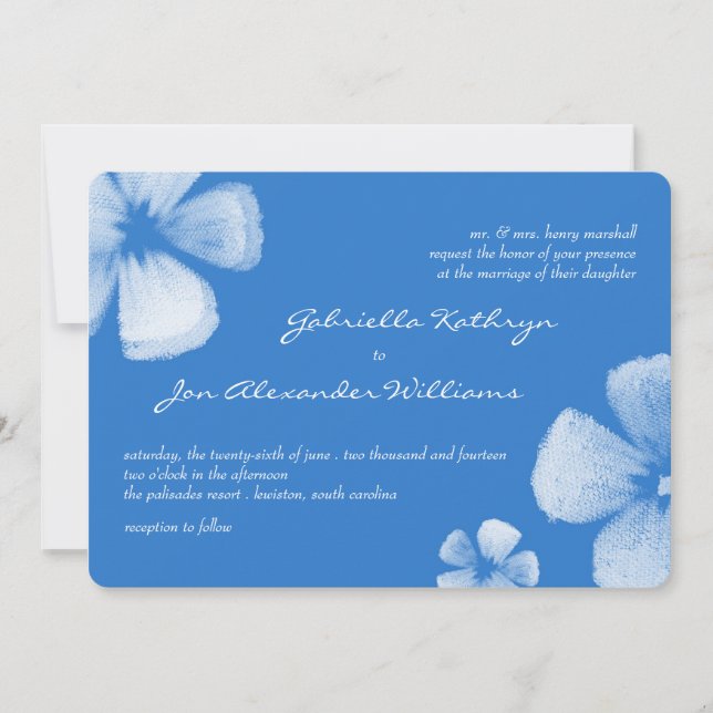 Invitación de casamiento de las flores tropicales  (Anverso)
