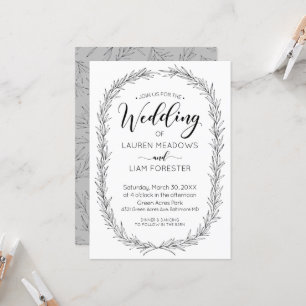 Invitación de casamiento de marco de bifurcación d